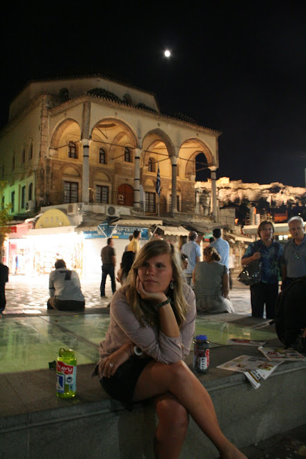 busy square in athens