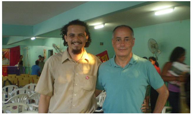 FOTO NO SINDICATO DOS TRABALHADORES DA CONSTRUÇÃO CIVIL. PROFº. HISTÓRIA BRUNO E ZÉ MARIA/ PSTU.