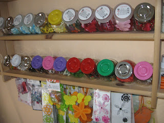 Rübe-Kreativ: Bastelzimmer Aufbewahrung Blümchen & Co