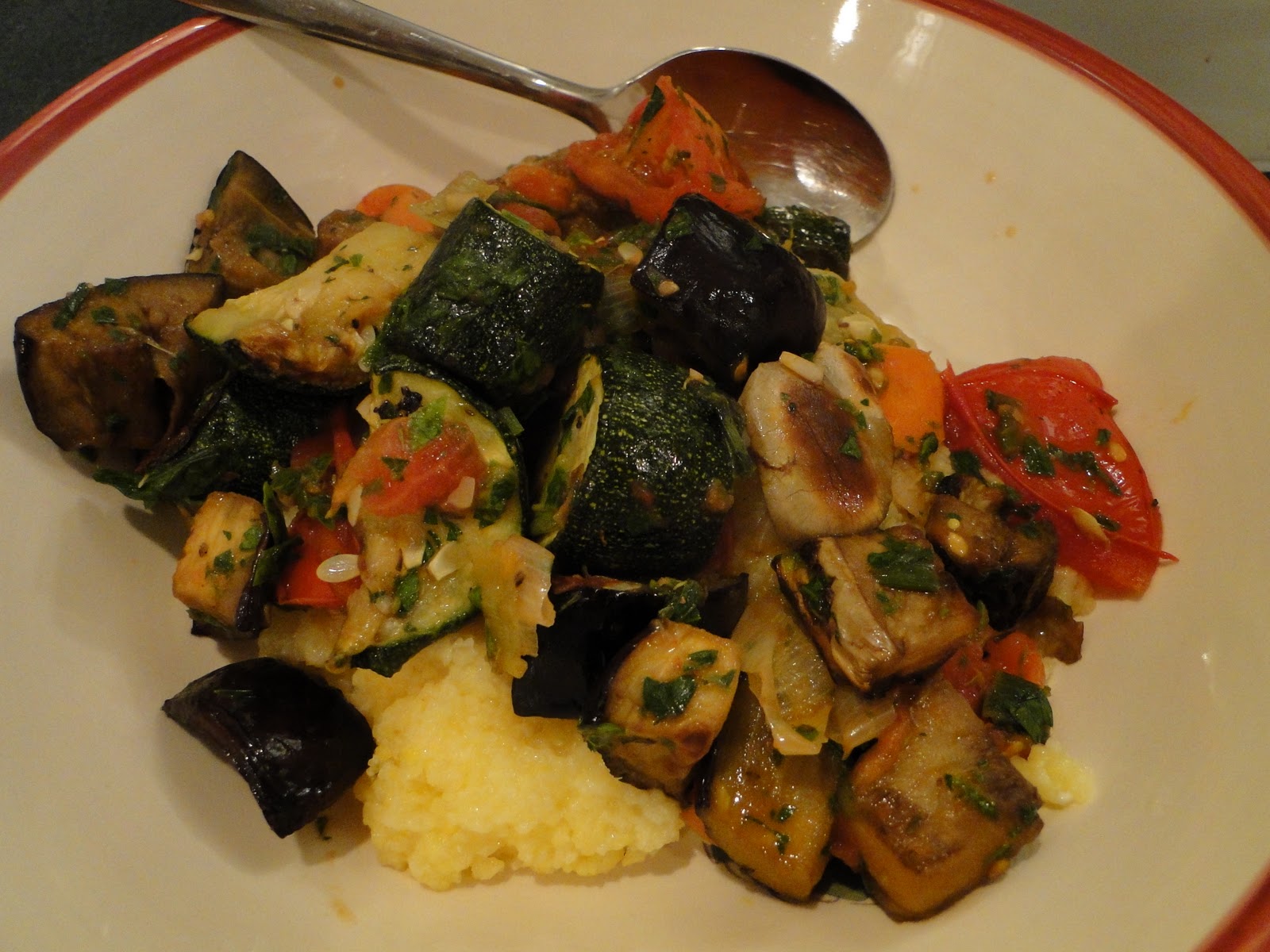 Emily's Recipe Blog Rice cooker polenta! and ratatouille