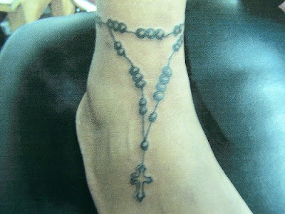 rosary ankle tattoos