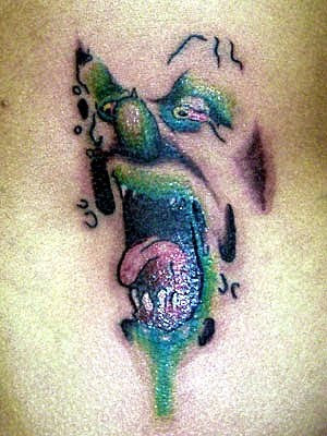 skin rip tattoos. -clown skin rip tattoos