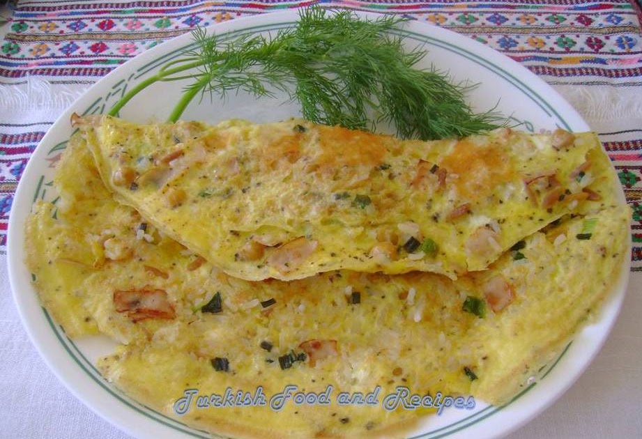 Turkish Food and Recipes Italian Rice Omelet (Pirincli Italyan Omleti)