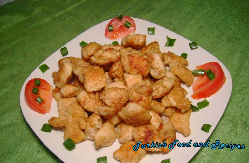 Stir Fried Chicken Cubes (Kizarmis Kusbasi Tavuk)