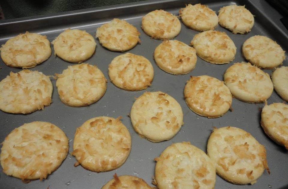 Turkish Food and Recipes Coconut Topped Cookies (Hindistan Cevizli