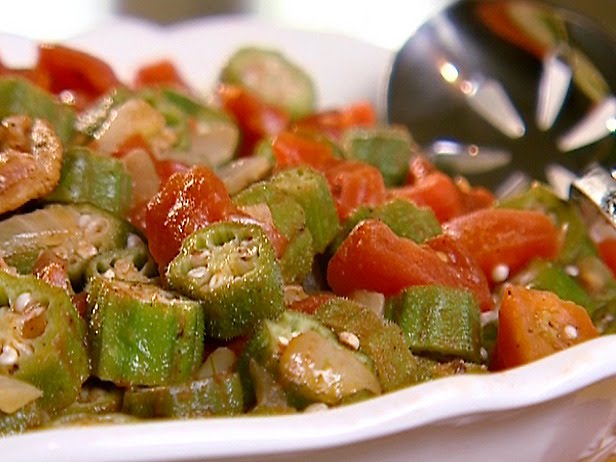 okra and tomatoes okra and tomatoes
