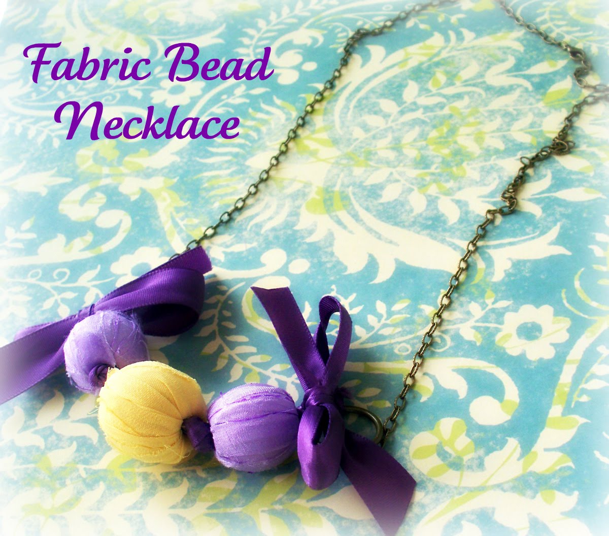 Poppy Chic Designs Fabric Covered Bead Necklace Tutorial
