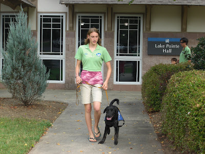Photo of Rudy & I doing obedience (you can tell Rudy's coat is a little bit big...!)