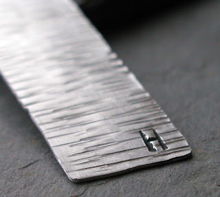 personalized hand hammered aluminum bookmark