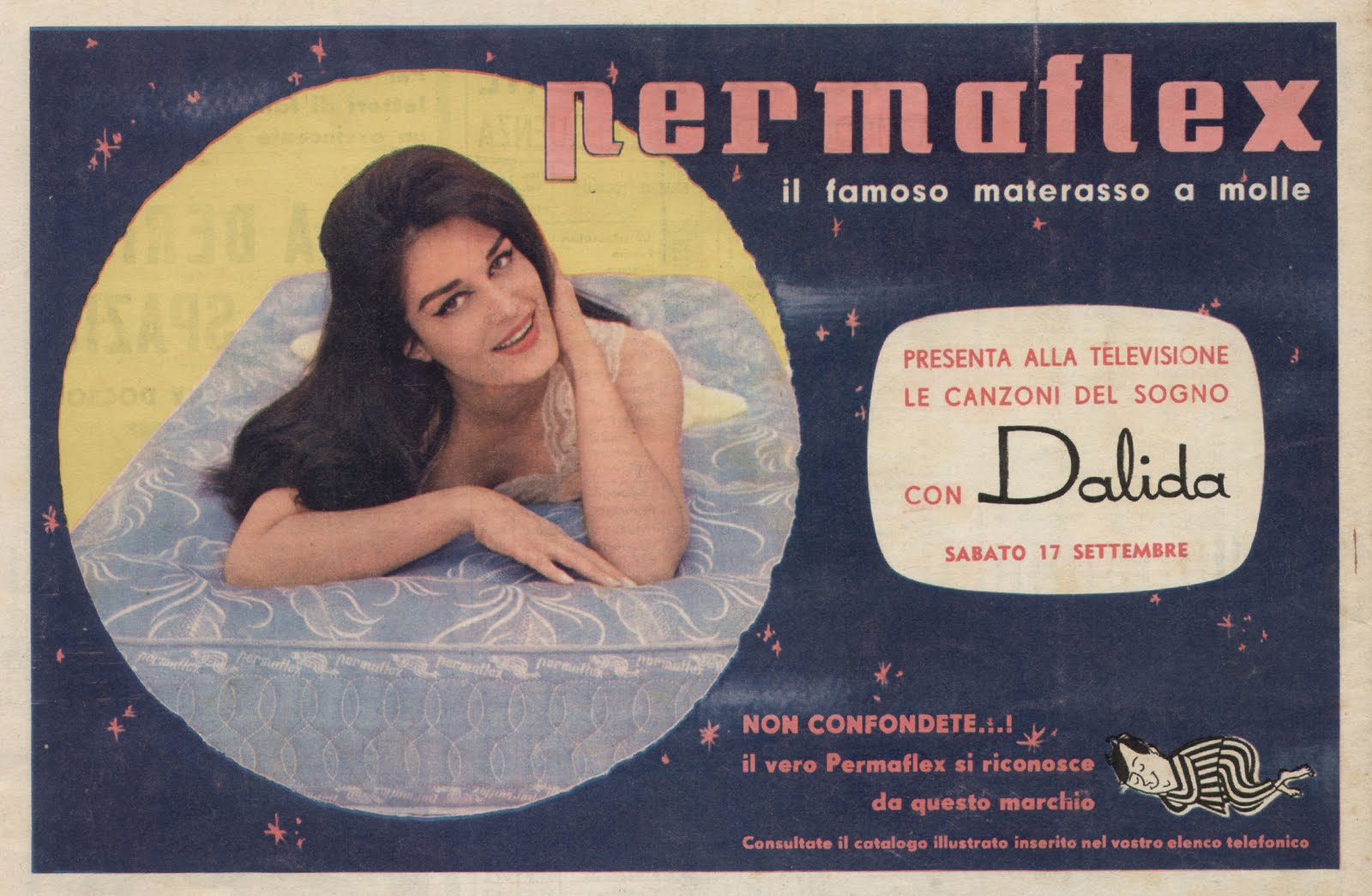 Generazioni E Pick Up 1960 Pubblicita Permaflex Con Dalida