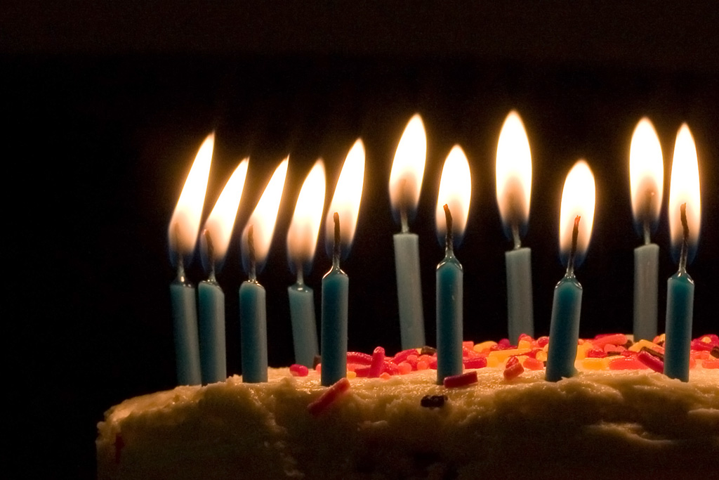 Lovely image of a birthday cake with candles