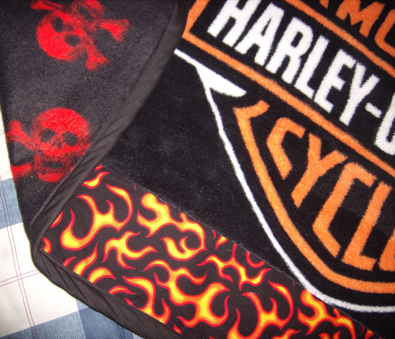 Gina'sCustomCreations Harley Davidson Blanket Makeover