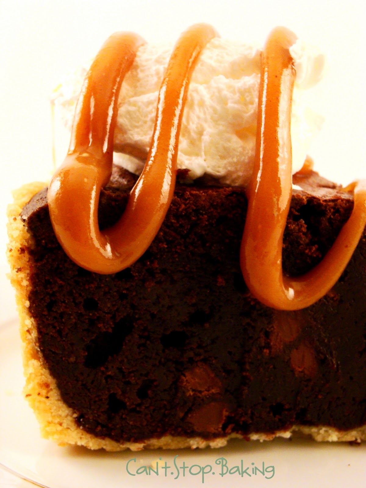 Cantstopbaking Brownie Fudge Pie with Caramel Sauce