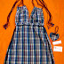 vestido frente única xadrez