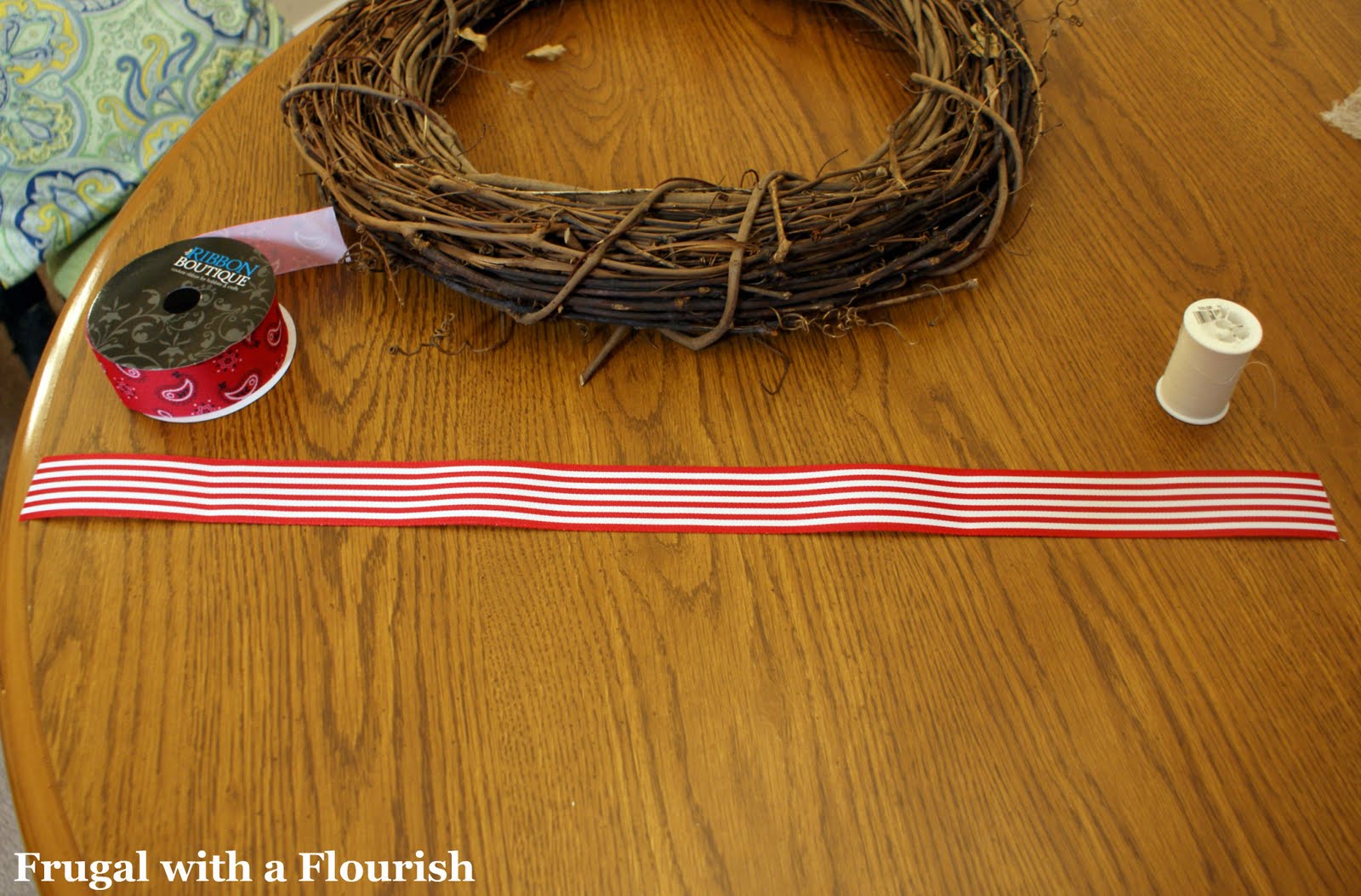 Frugal with a Flourish Creating a Ribbon Flower Wreath