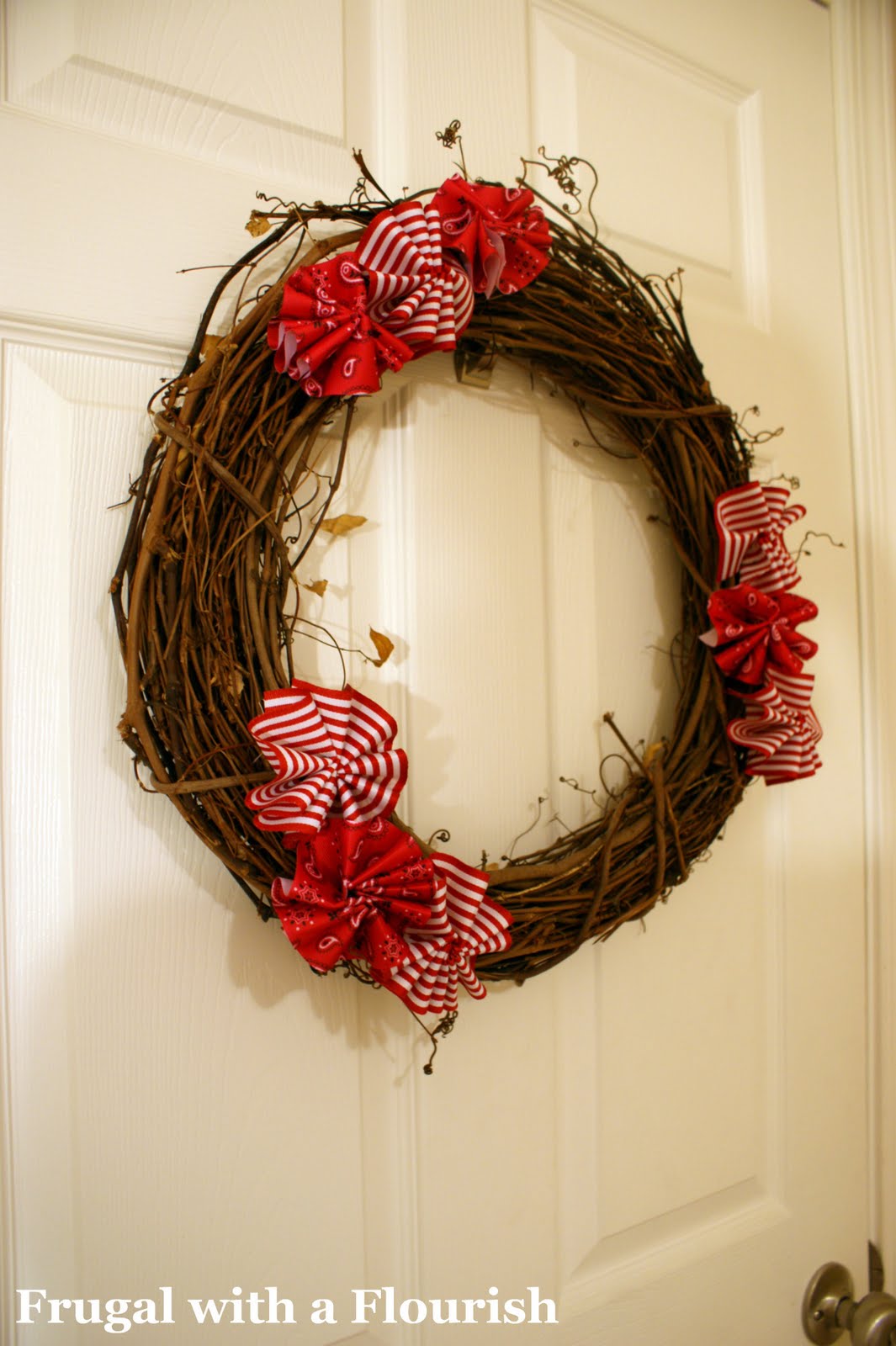 Frugal with a Flourish Creating a Ribbon Flower Wreath