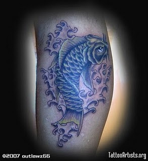 Koi Fish Tattoo Design on Hand