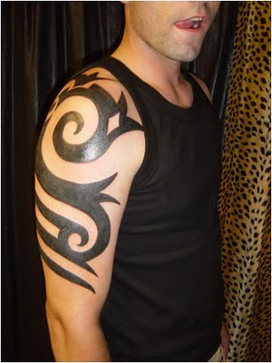 Shoulder Tribal Armband Tattoo For Men