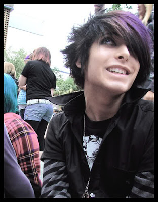 Teens emo Hairstyle Purple coloured