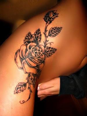 tattoos on black skin. Rose Tattoo Design with Balck