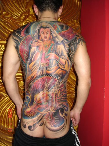 Wall Paint Full Back Body Tattoo Design