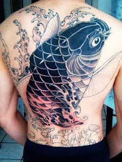 Full Back Japanese Koi Fish Tattoo
