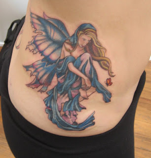 Fairy Angel Tattoo on Female Side Body Fairy Angel Tattoo on Female Side Body