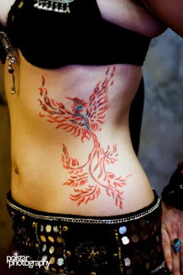 Phoenix Tattoo Design on Sexy Girl Side Body