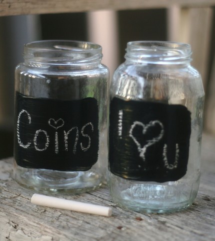 Morgann Hill Designs: Recycled Upcycled Glass Jars With Chalkboards