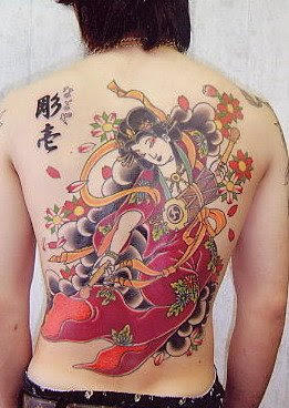 New Japanese Gheisa Tattoos On Back Body Image