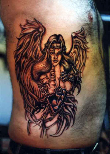 Memorial tattoo of an angel with small child. sexy angel tattoo