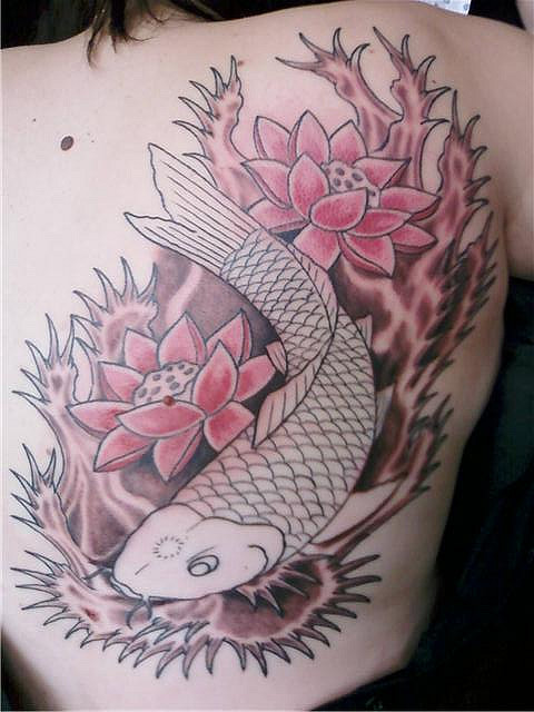 Japanese Back Piece Koi Fish Tattoos For Women Picture 8