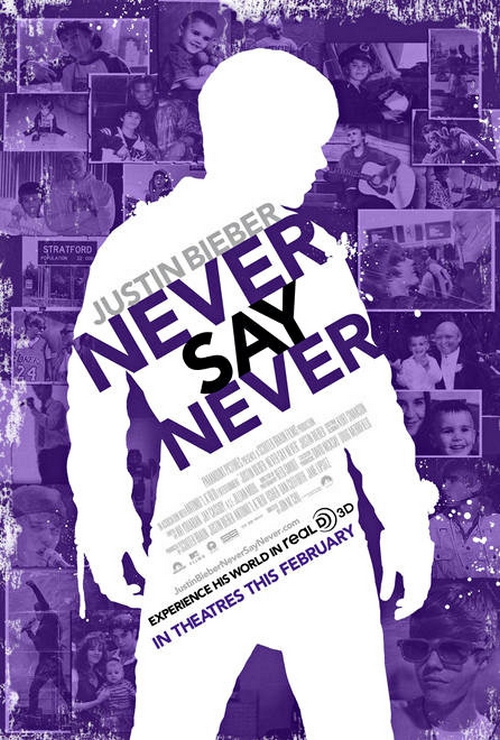 justin bieber never say never movie poster. pelicula de Justin Bieber,