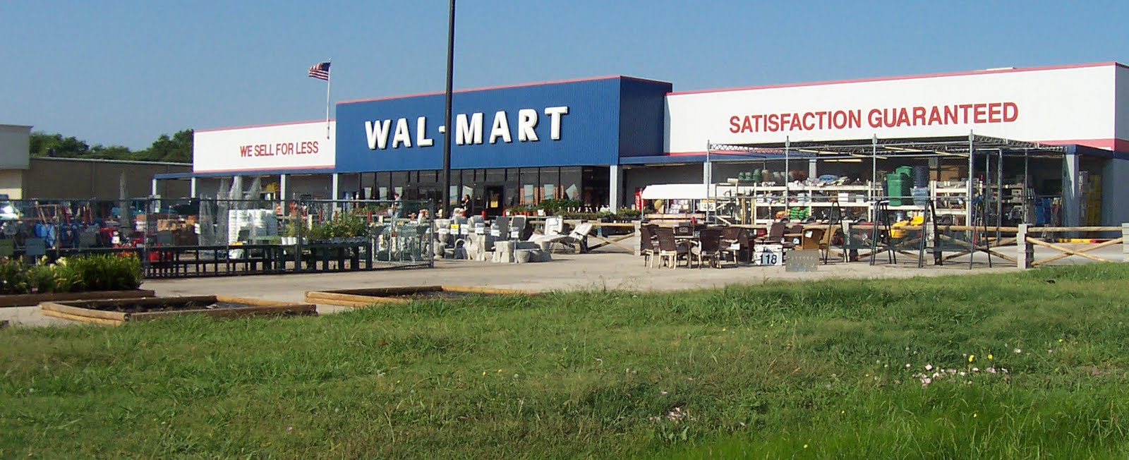 A Walmart in Caldwell, Tx that due to its small size has established a garden center in the