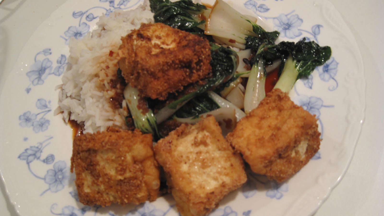 feast with bron Chilli Salt Crusted Tofu with wilted greens and black