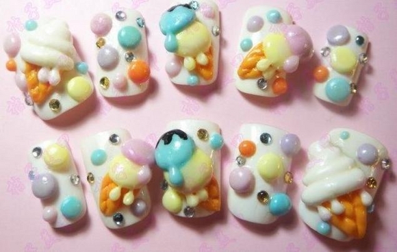 Hello Kitty Nail Art Design, 3D Nail Art