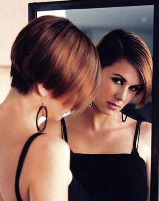 Modern Short Bob Hair Cut with Red Brunette Color 2010