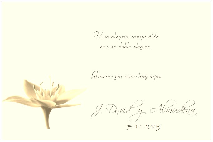 tarjeta de agradecimientos