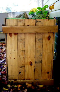 Pallet planter from the side