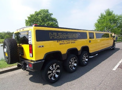 Yellow Hummer H2 Limousine