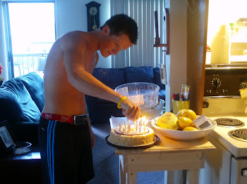 Travis Lighting the Candles.