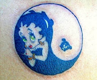 Cartoon Betty Boop Yin Yang Tattoo