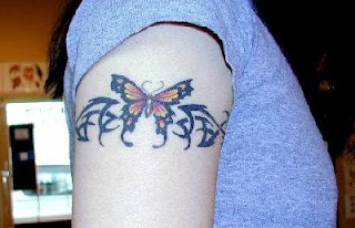 Butterfly Tribal Armband Tattoo