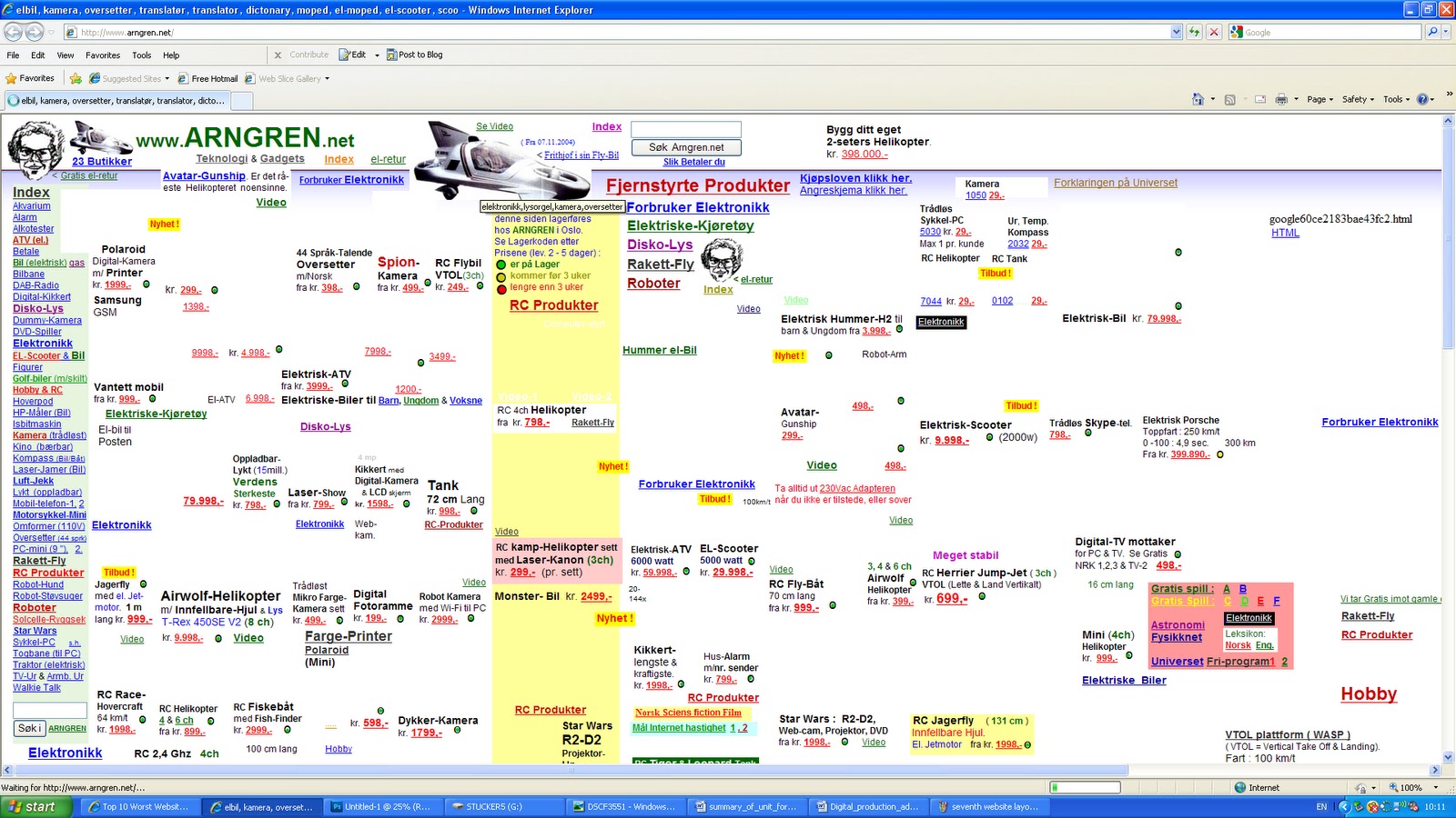 capture ten worst website design