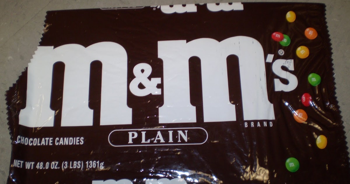 The Chocolate Traveler- M&M Collector: Old school PLAIN M&M bag- Xtra large  3 pounder!