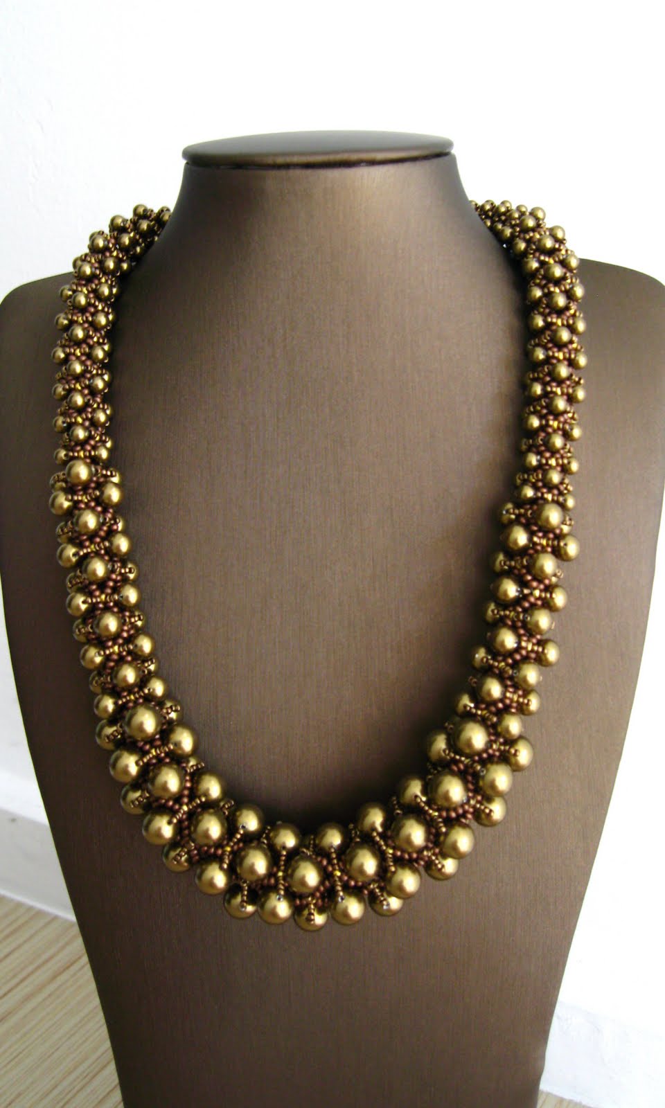 Beady Girl's Blog Pearly Netted Necklace Antique Brass