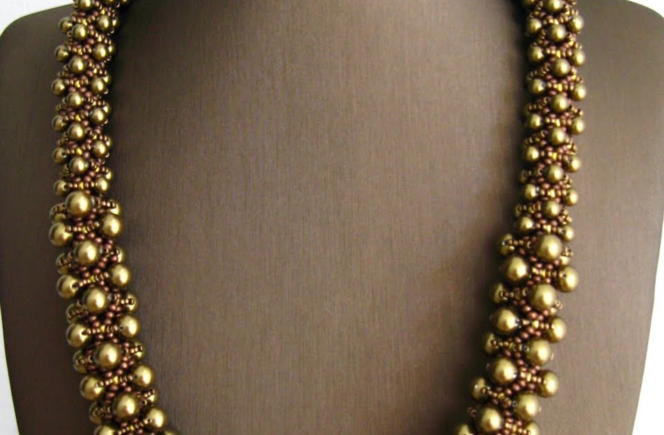 Beady Girl's Blog Pearly Netted Necklace Antique Brass