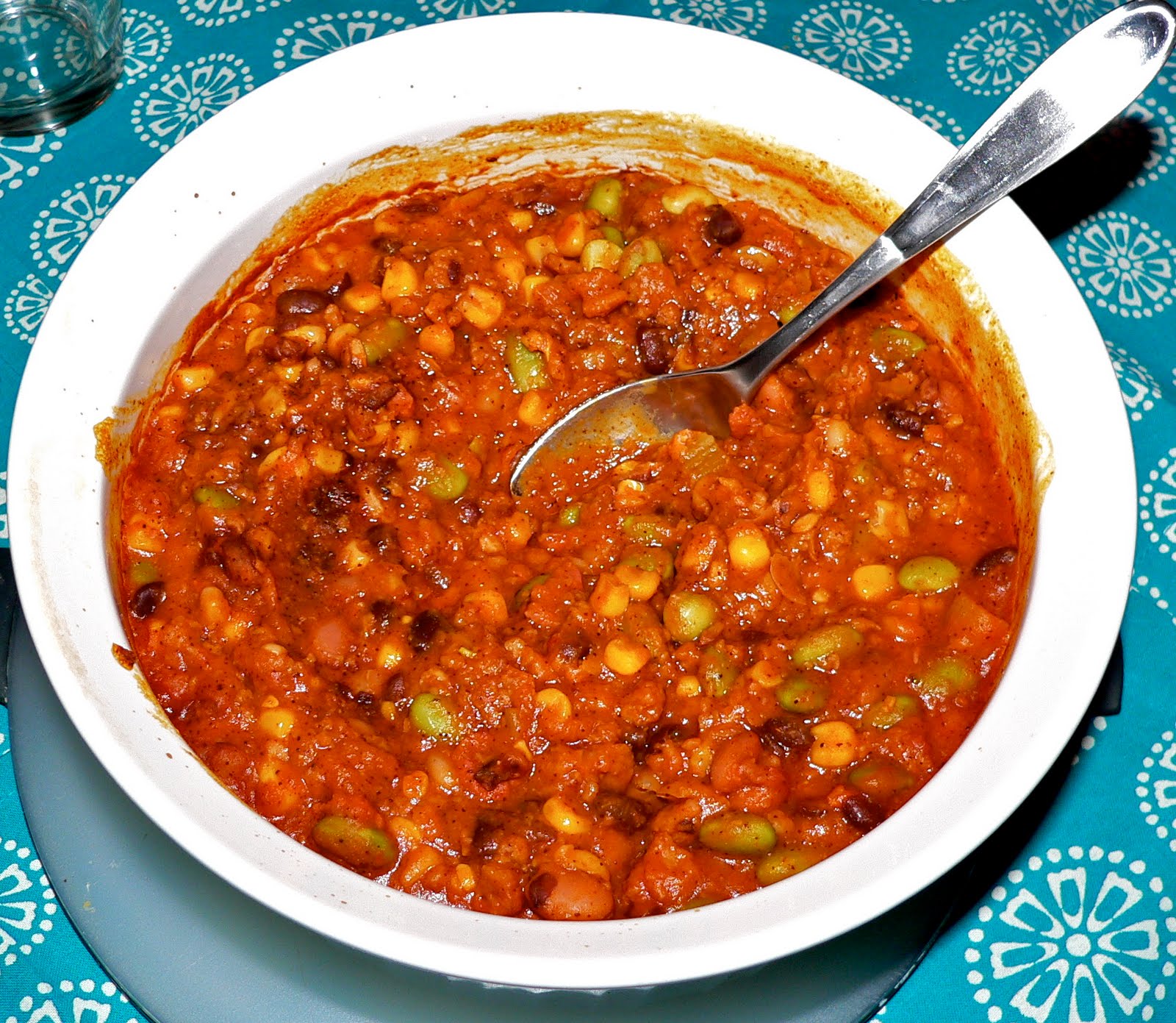 A Little Cheesy Family Dinner Veggie Chili with Roasted Okra and Polenta