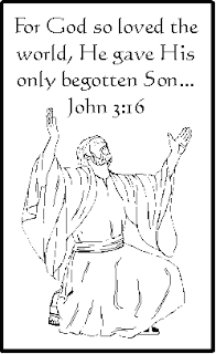 Image of Jesus Christ praying his hands and John 3:16 Verse Coloring sheet Free download jesus Christ pictures and wallpapers