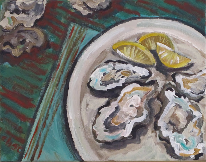PAINTING-OYSTERS  Acrylic on canvas 11x14